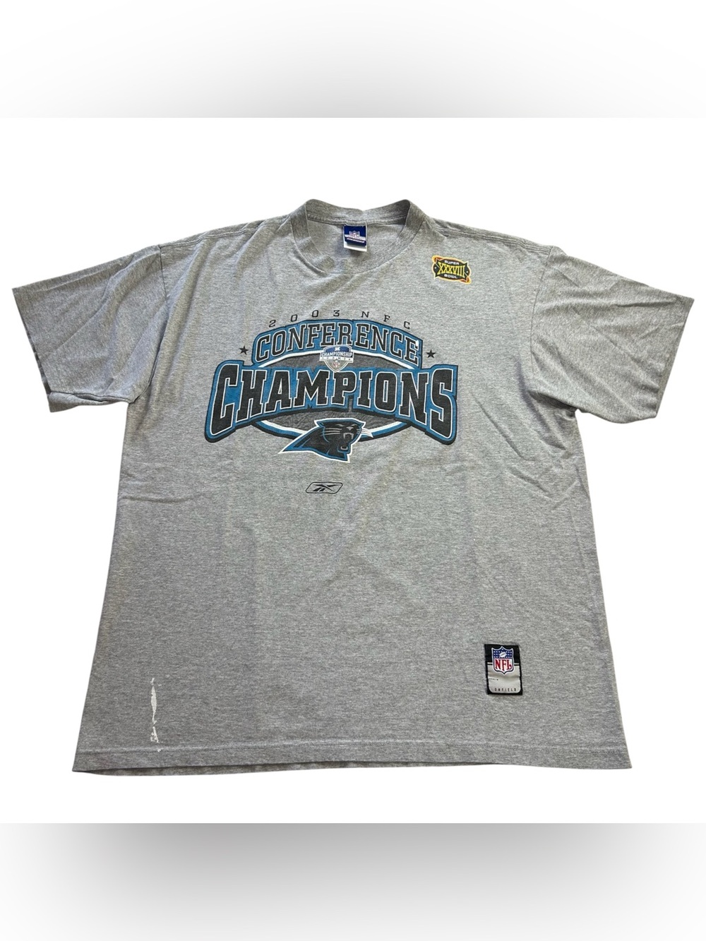 Vintage 2003 Reebok Carolina Panthers NFC Champions Super Bowl T-Shirt Men’s 2XL